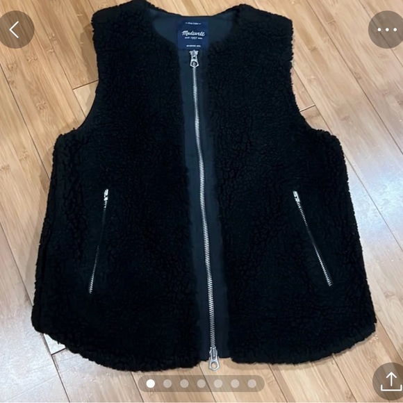 Madewell Size Medium Black Sherpa Vest -excellent Condition - Picture 5 of 8